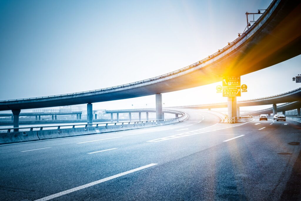 18996513 - concrete road curve of viaduct in shanghai china outdoor.